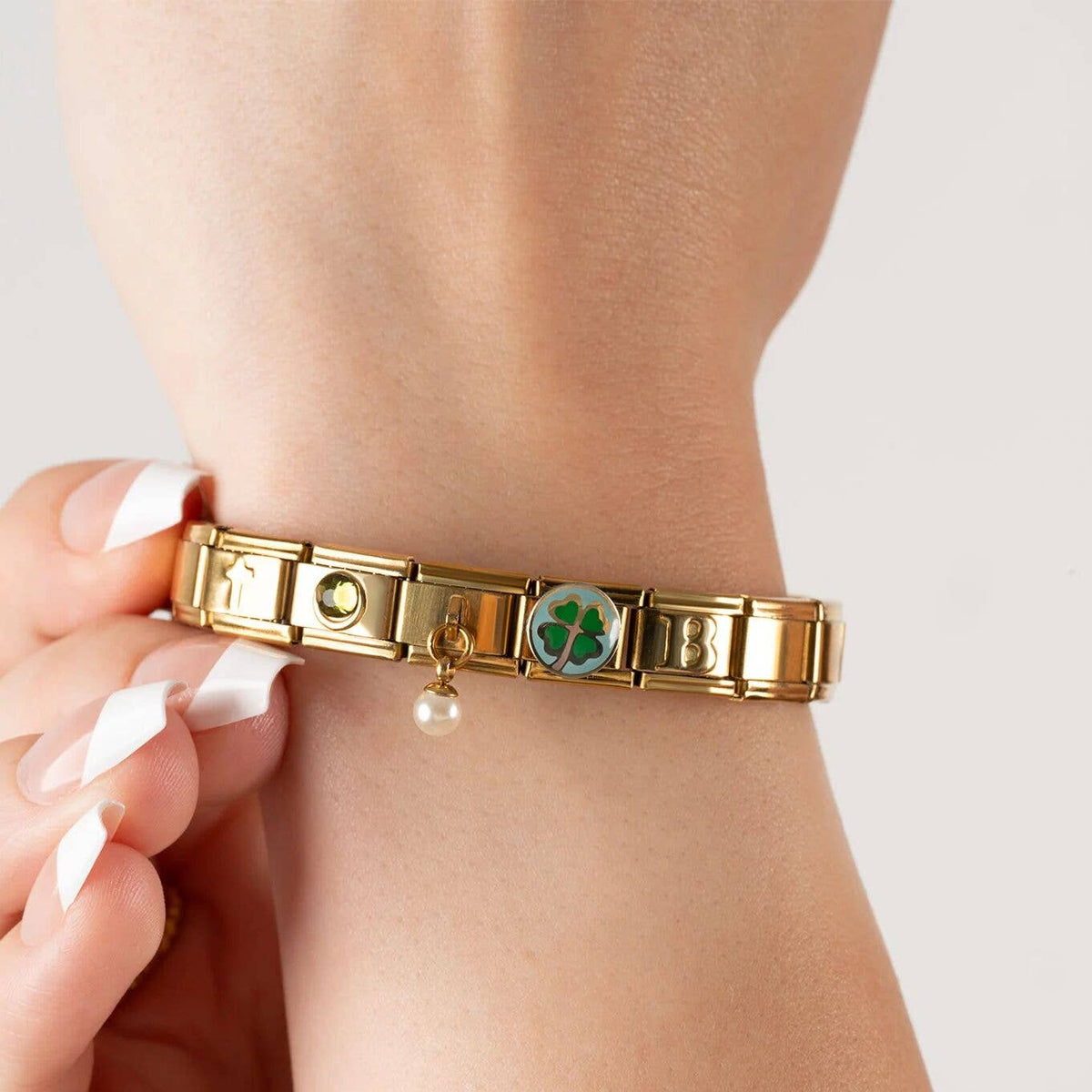 18K Gold PVD Stainless Steel Cross Italian Charm