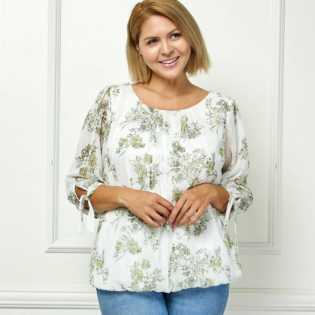PLUS SIZE SPRING BREEZE CHIFFON BLOUSE