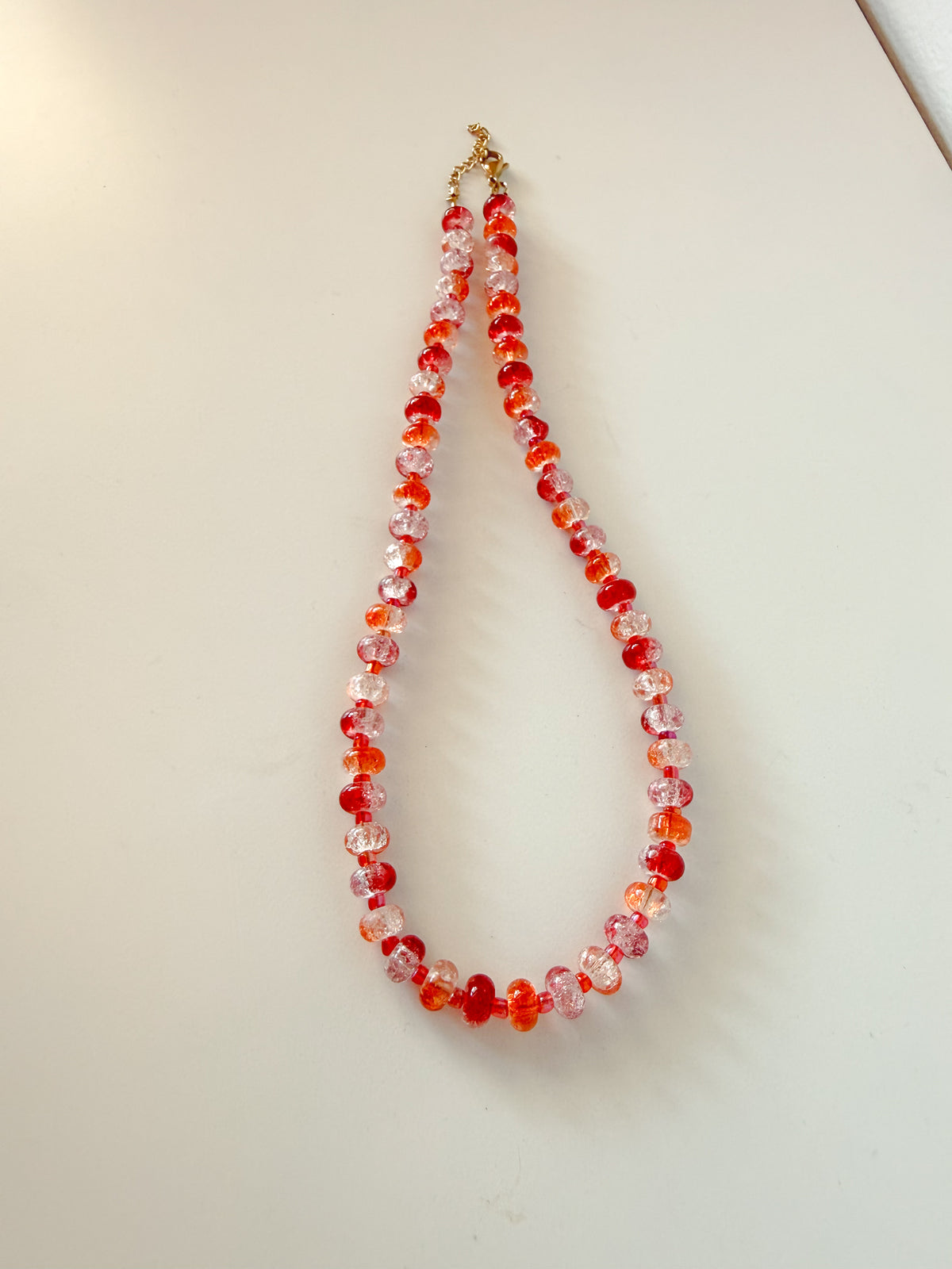 Handmade Glass Rondelle Beaded Necklace