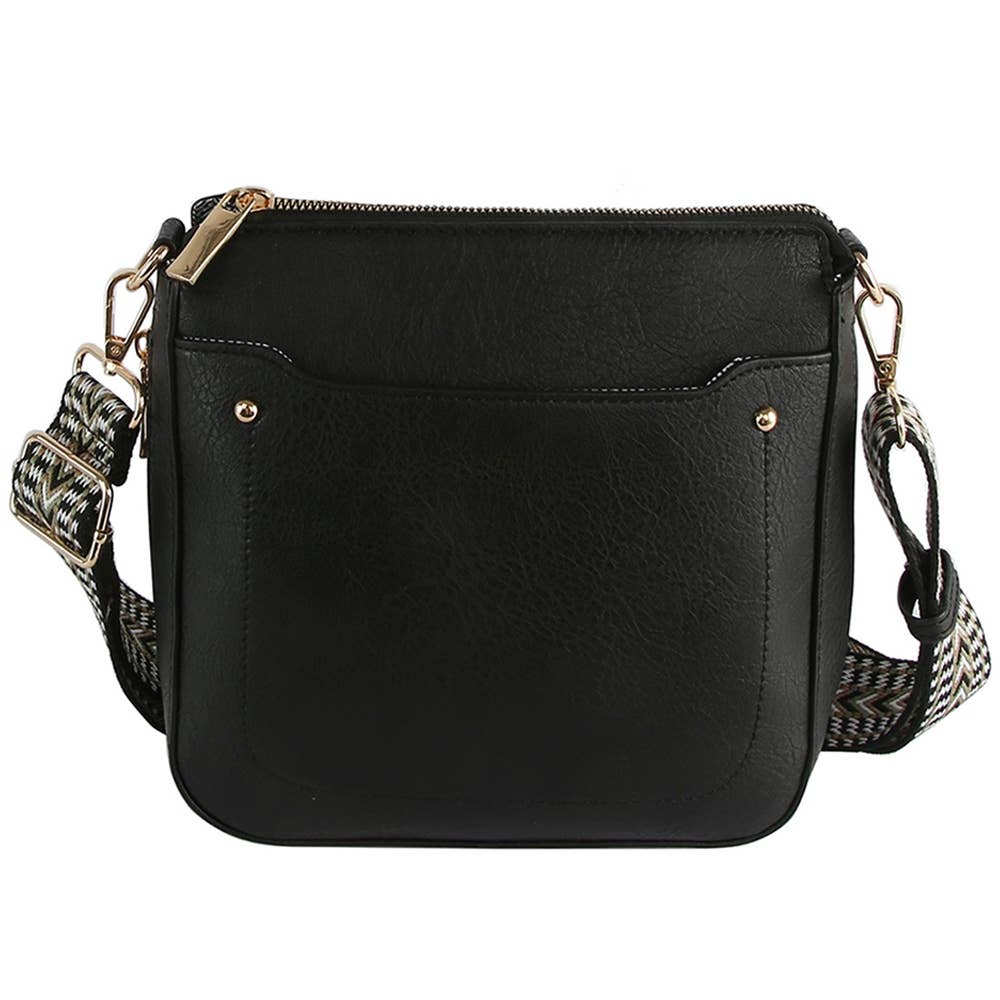 Boho Strap Faux Leather Crossbody Messenger Bag