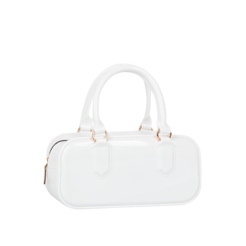 Boxy Glossy Patent Top Handle Mini Handbag