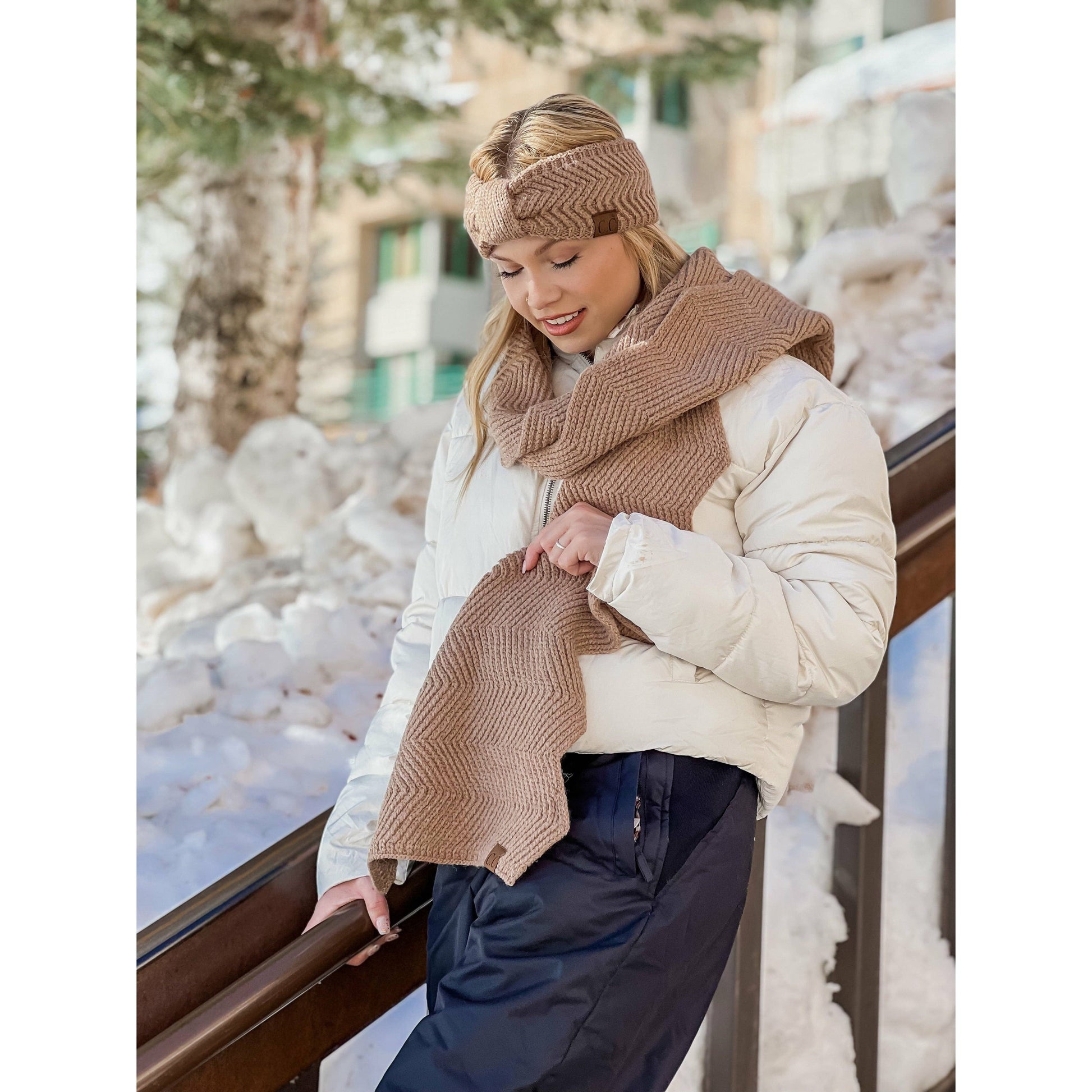 Chevron Knit Knot Women's Fashion Headband