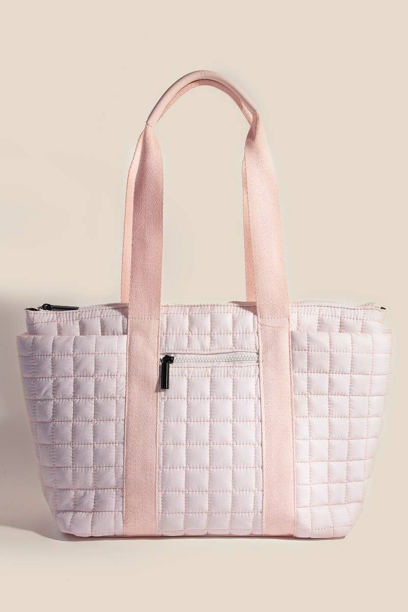 Quilted Nylon Tote Bag
