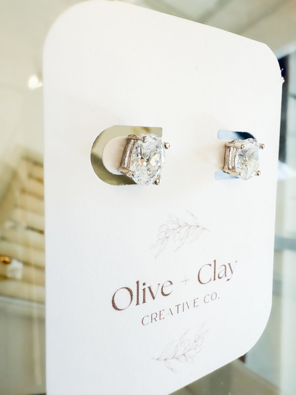 Oval Sterling Silver Earring Pair