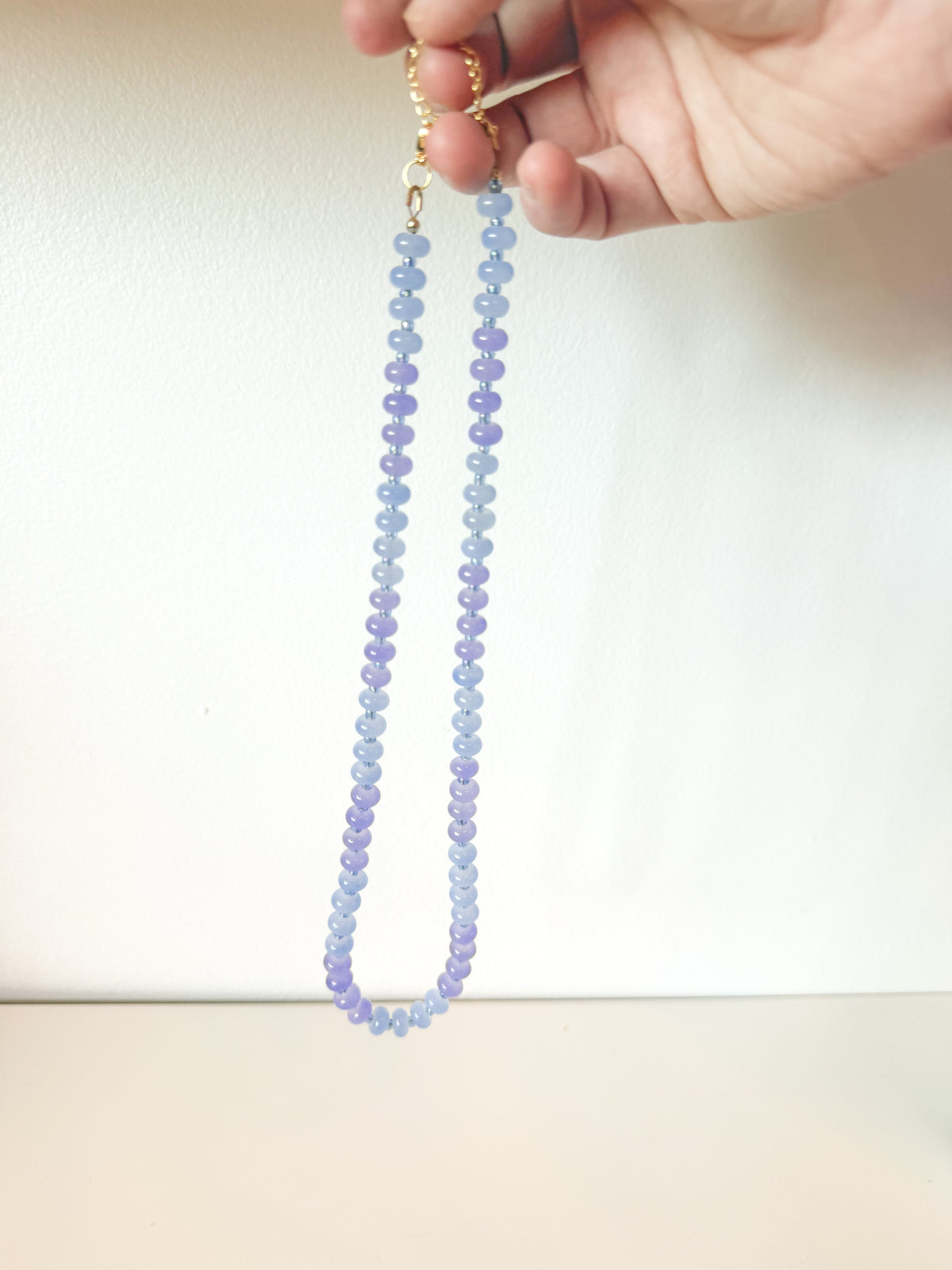 Handmade Glass Rondelle Beaded Necklace