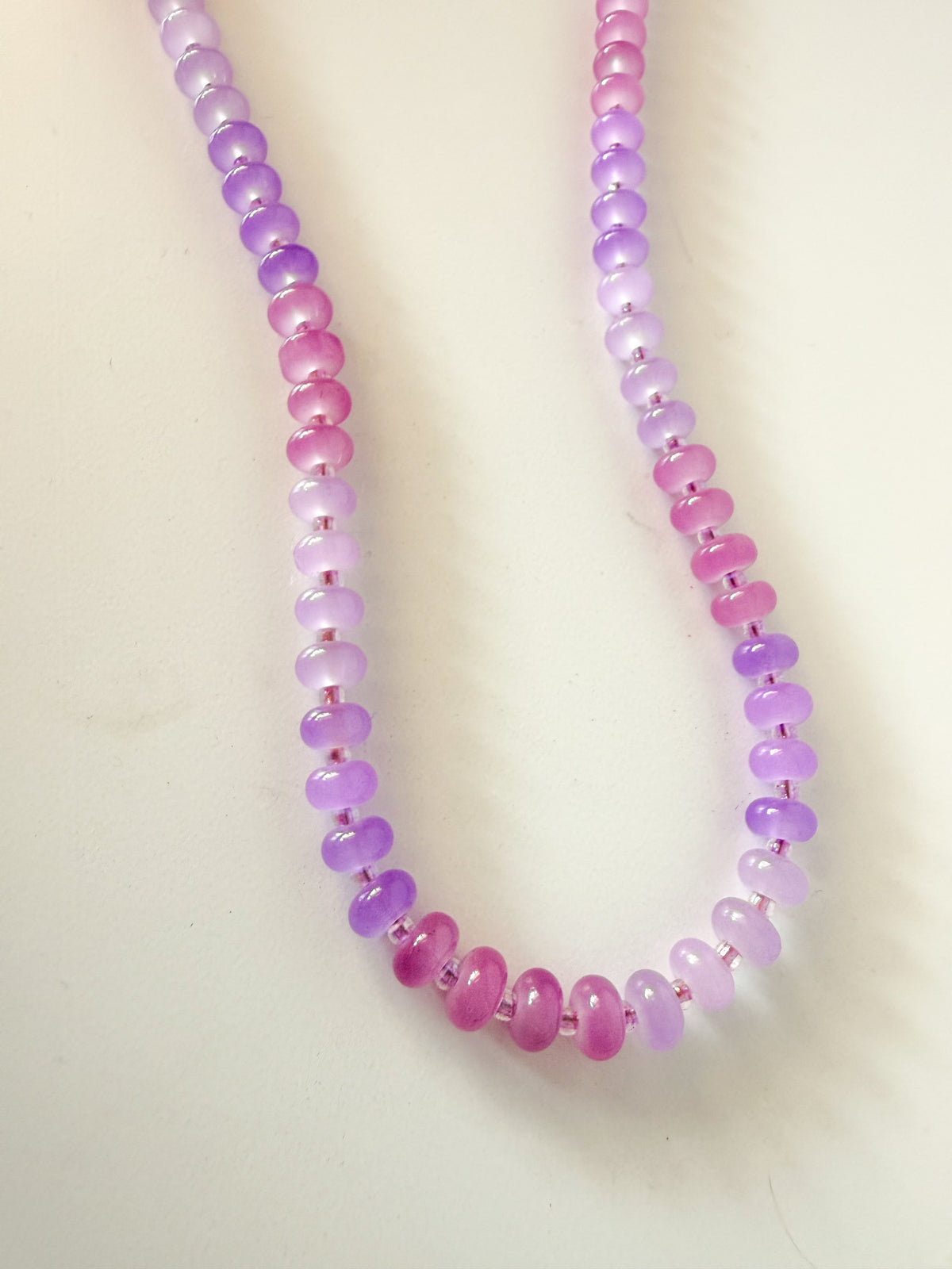Handmade Glass Rondelle Beaded Necklace