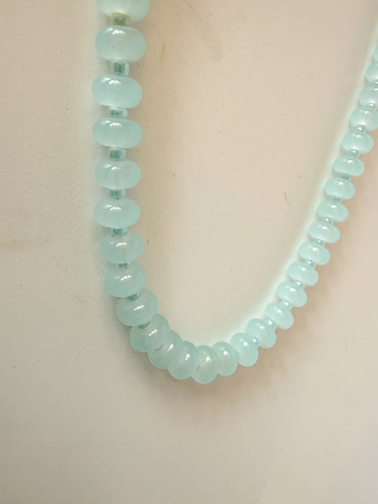 Handmade Glass Rondelle Beaded Necklace