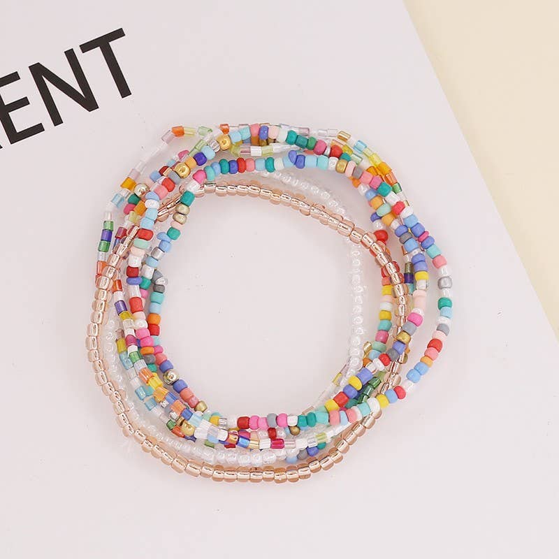 CONFETTI BEADED STRANDS STRETCH BRACELETS | 40B5130
