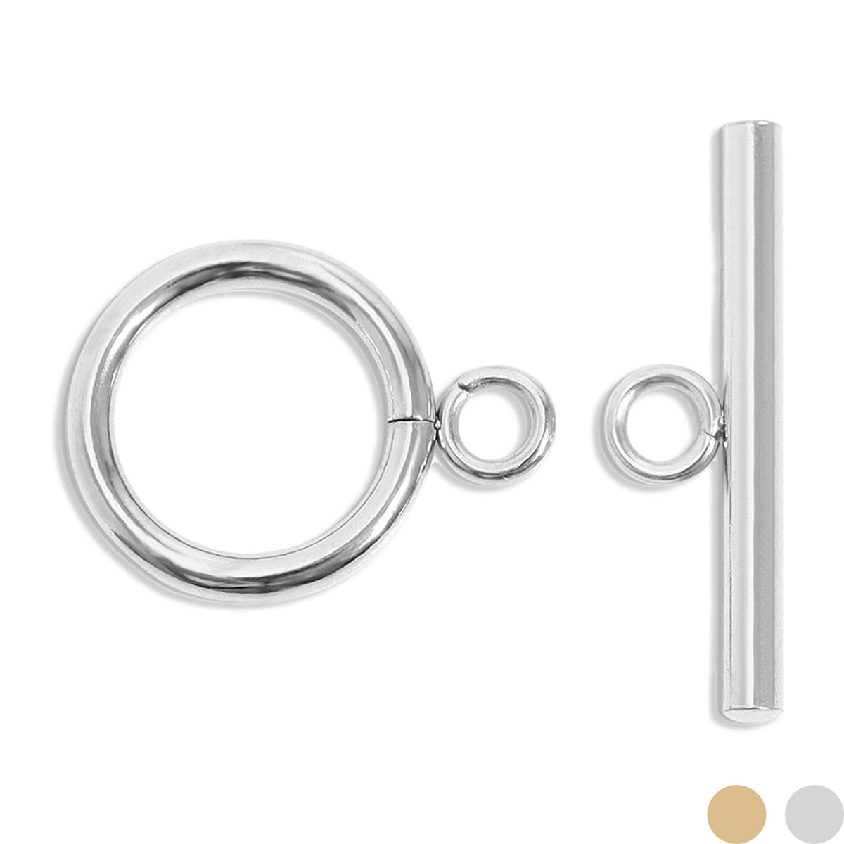 18K Gold PVD Stainless Steel Circle Toggle Clasp