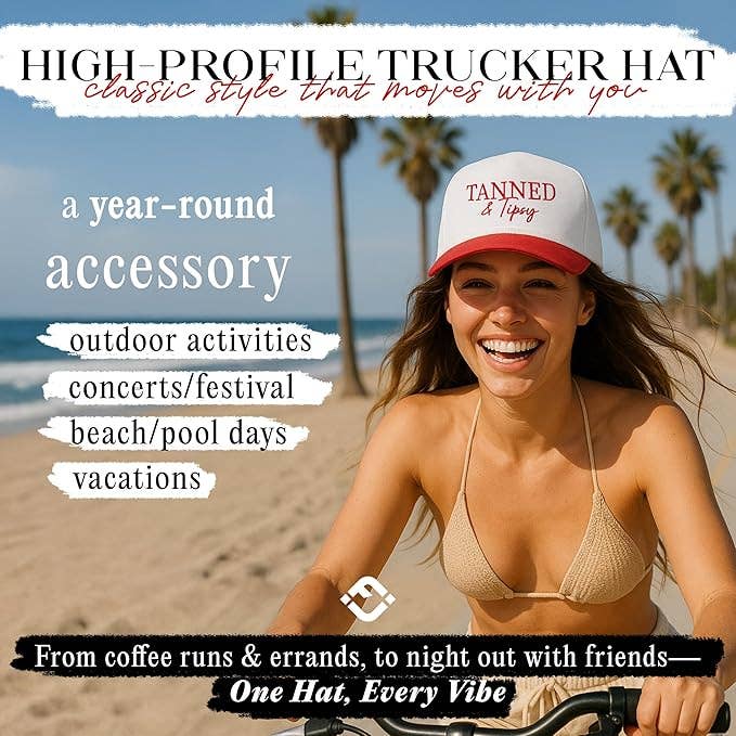 2 Tone Cap: Tanned & Tipsy - Red/White