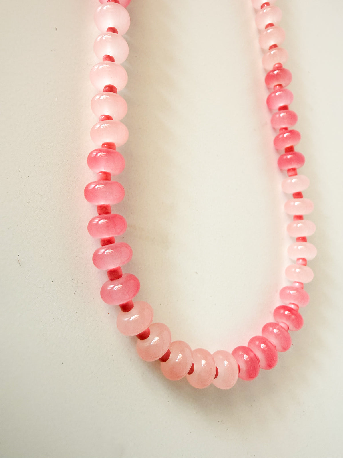Handmade Glass Rondelle Beaded Necklace