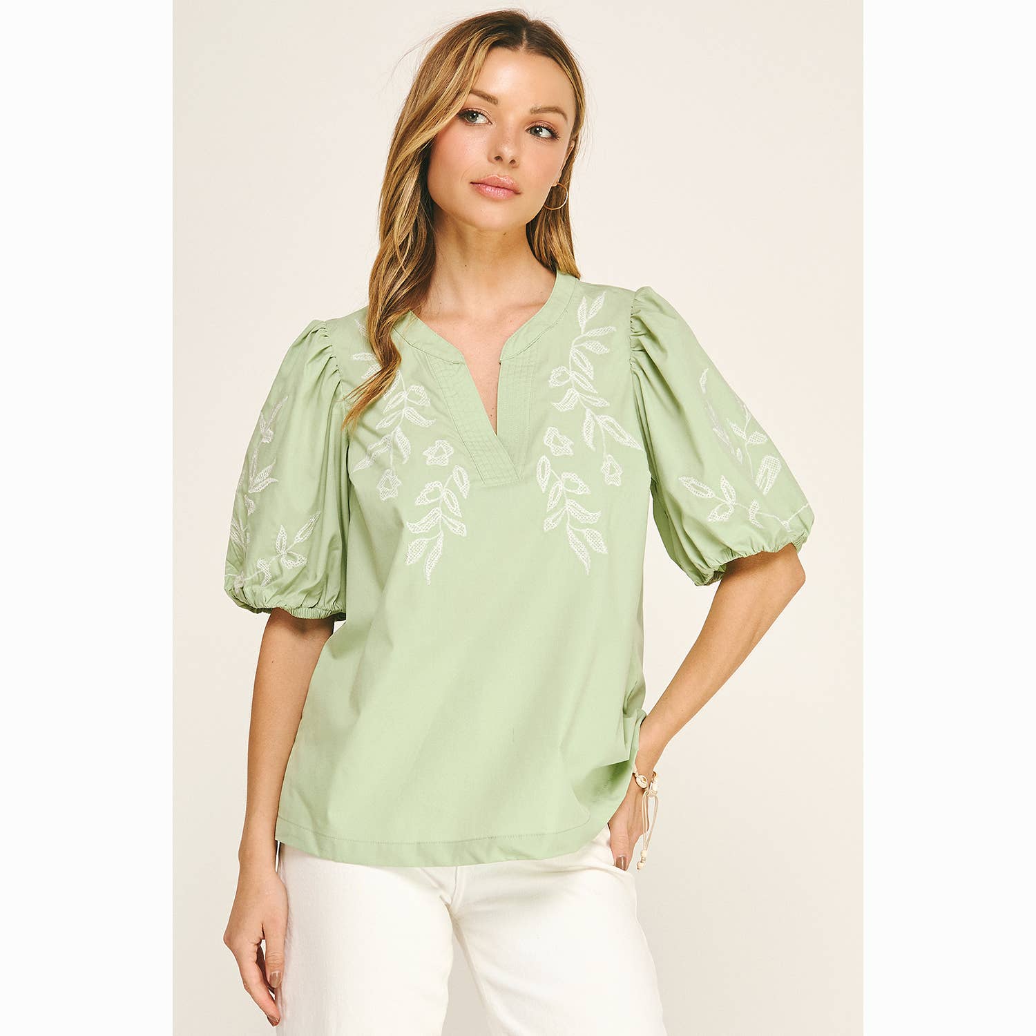 EMBROIDERED PEASANT BLOUSE