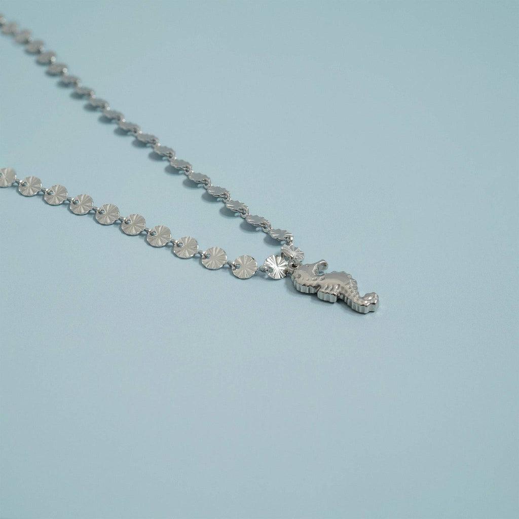 18K Gold PVD Stainless Steel Sunburst Chain Necklace