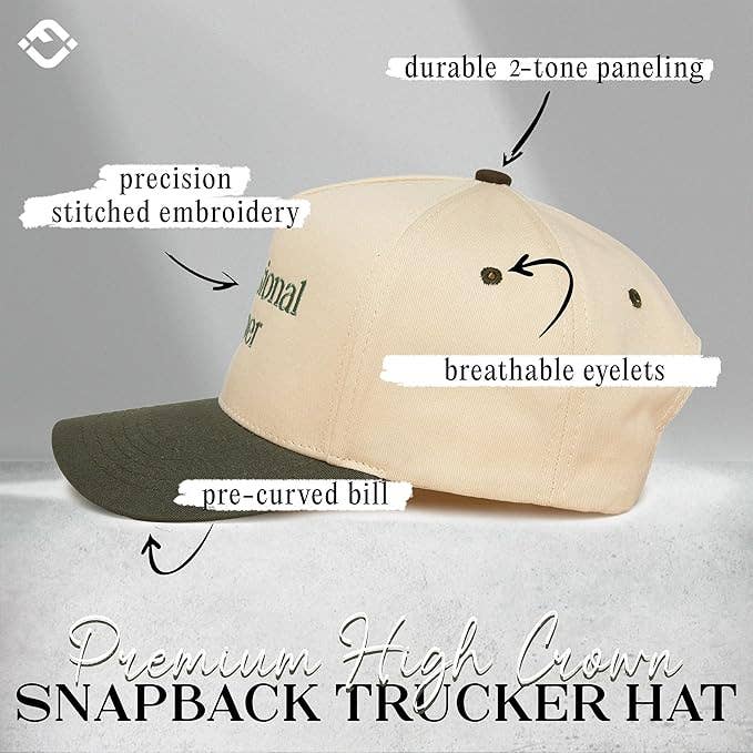 2-Tone Embroidered Cap - Professional Yapper - Olive/Beige