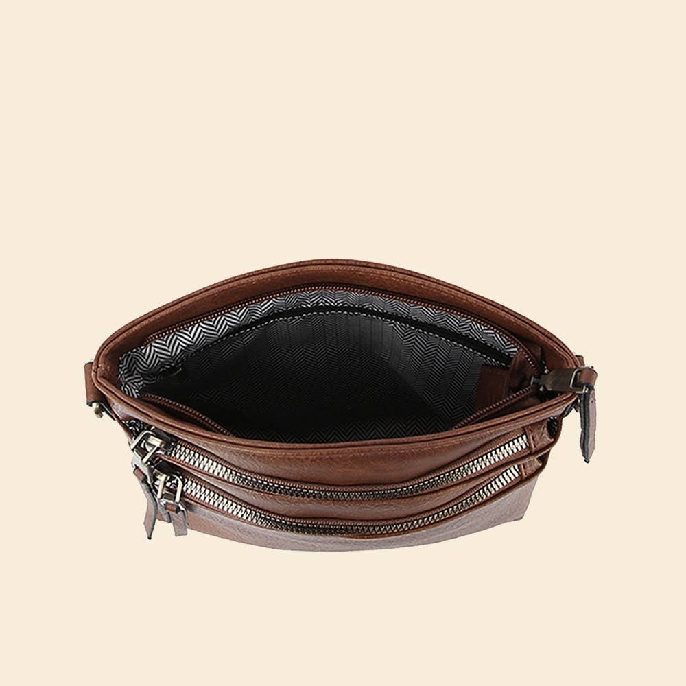 Multi Zip Pocket Crossbody Bag