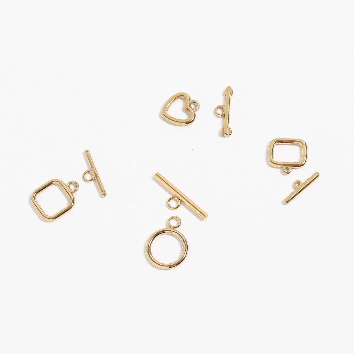 18K Gold PVD Stainless Steel Circle Toggle Clasp