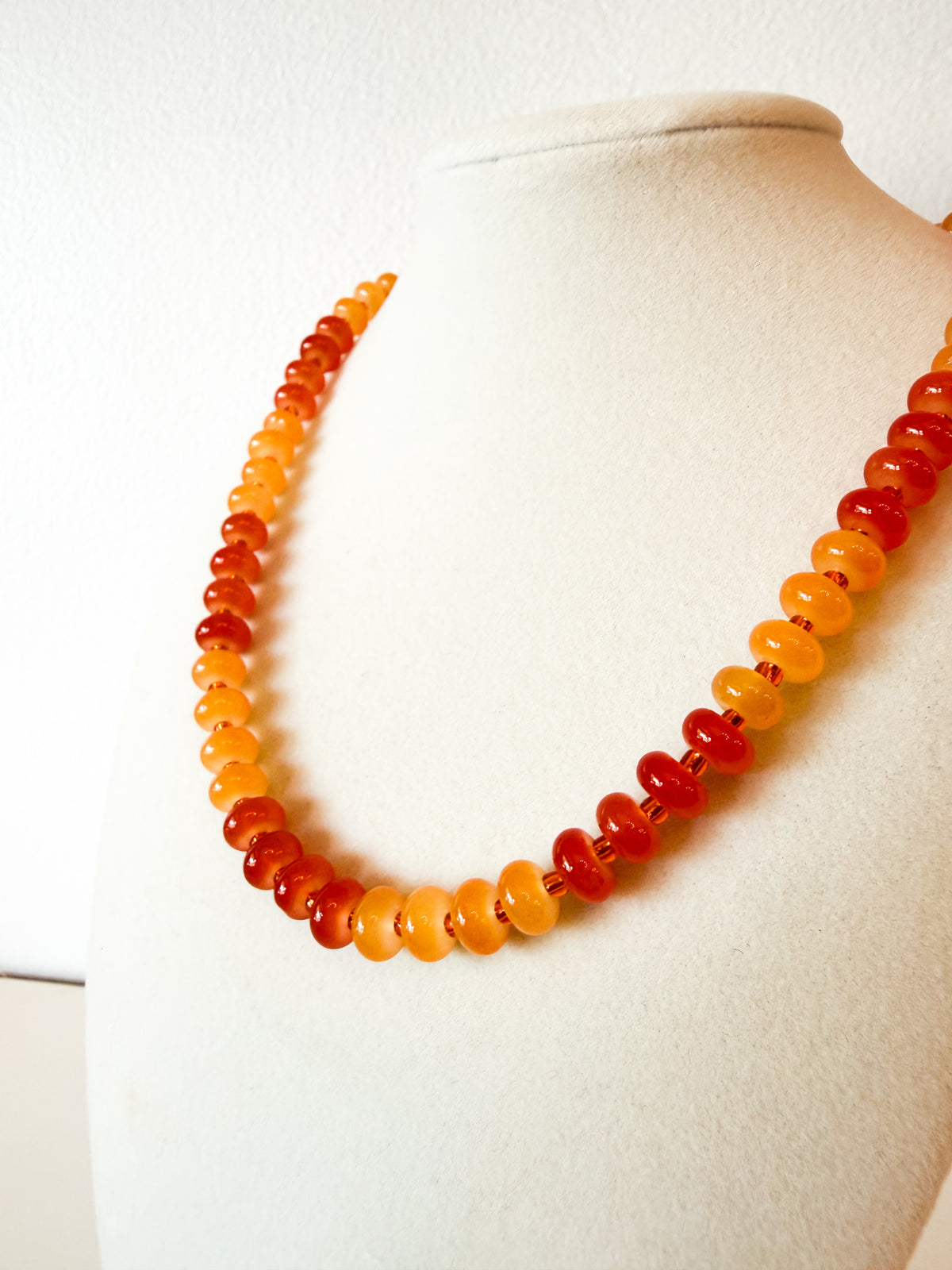 Handmade Glass Rondelle Beaded Necklace