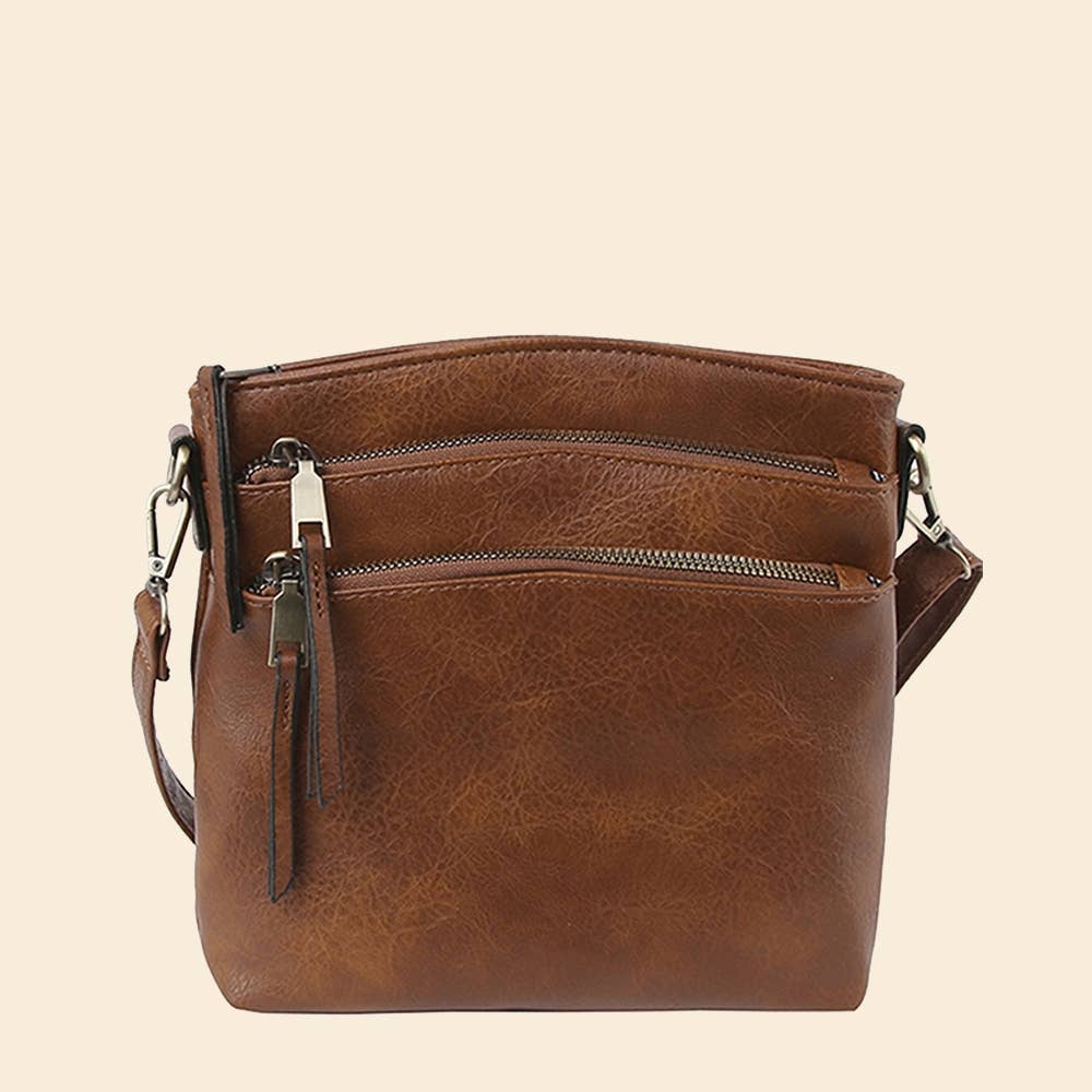 Multi Zip Pocket Crossbody Bag