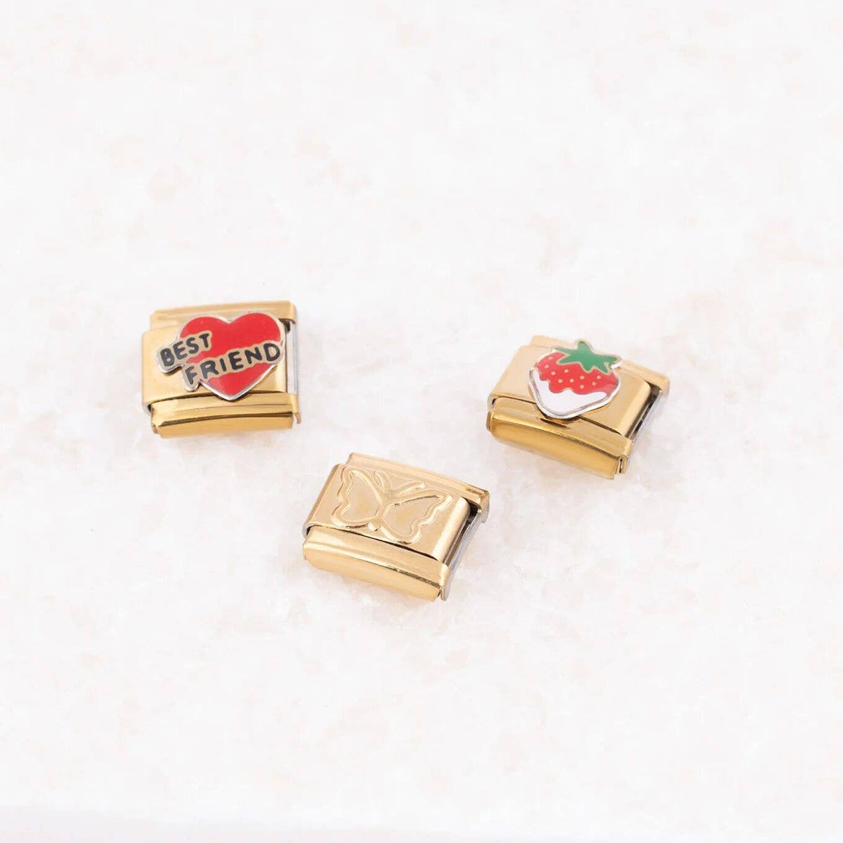 18K Gold PVD Stainless Steel Butterfly Italian Charm