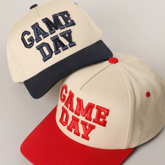 GAME DAY 3D Letter Embroidered Two-Tone Trucker Hat