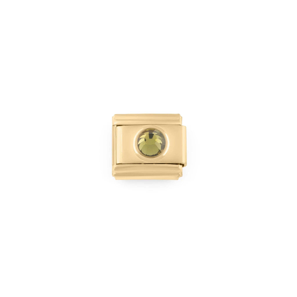 18K Gold PVD Stainless Steel Birthstone Italian Charm