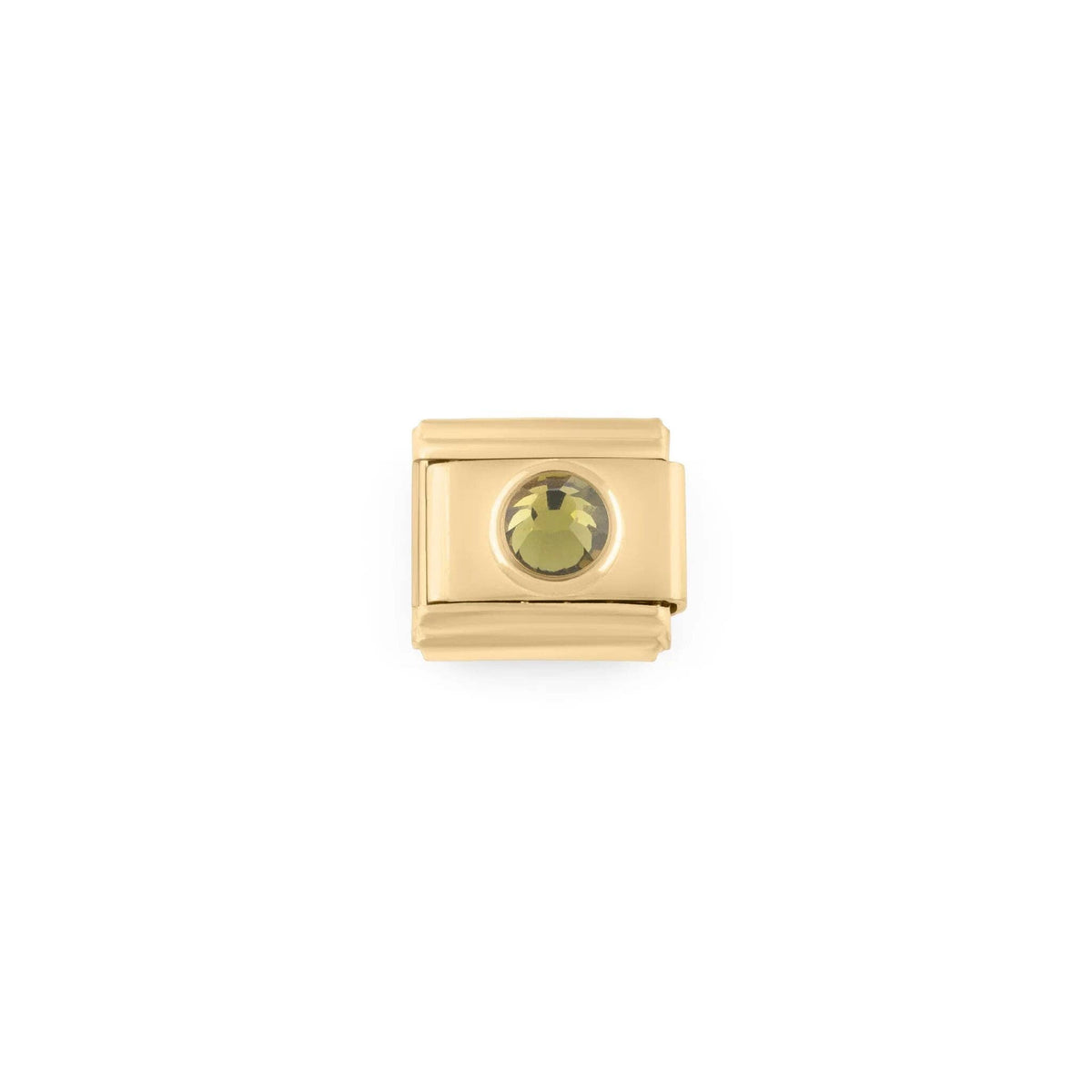18K Gold PVD Stainless Steel Birthstone Italian Charm