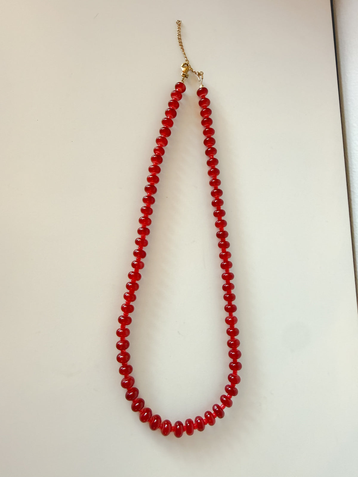 Handmade Glass Rondelle Beaded Necklace