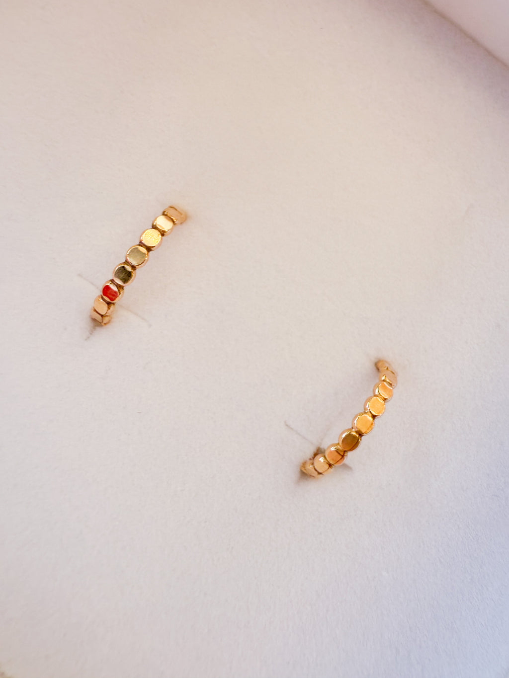 14kt Gold Filled Flat beaded Hoop Set