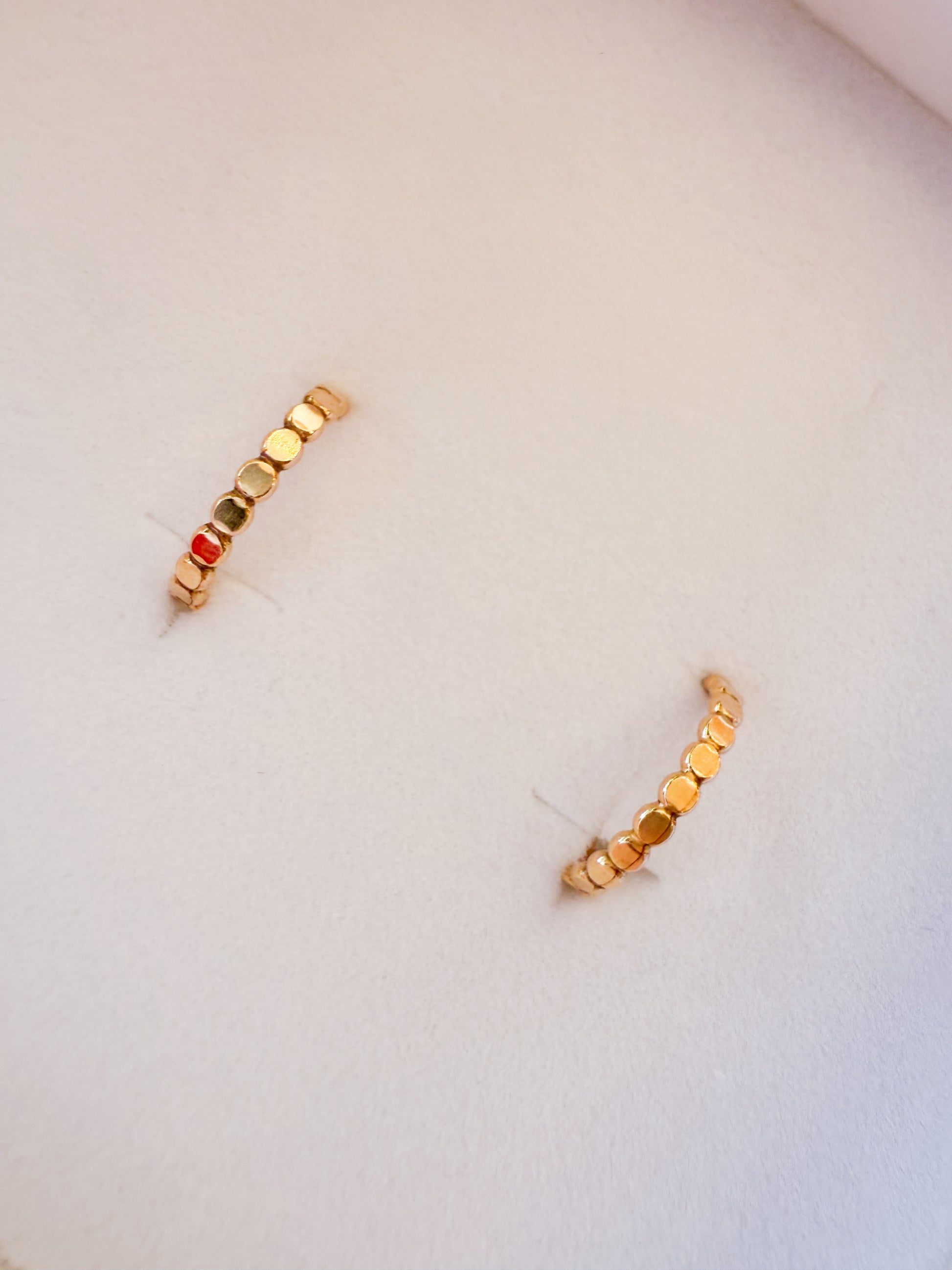 14kt Gold Filled Flat beaded Hoop Set