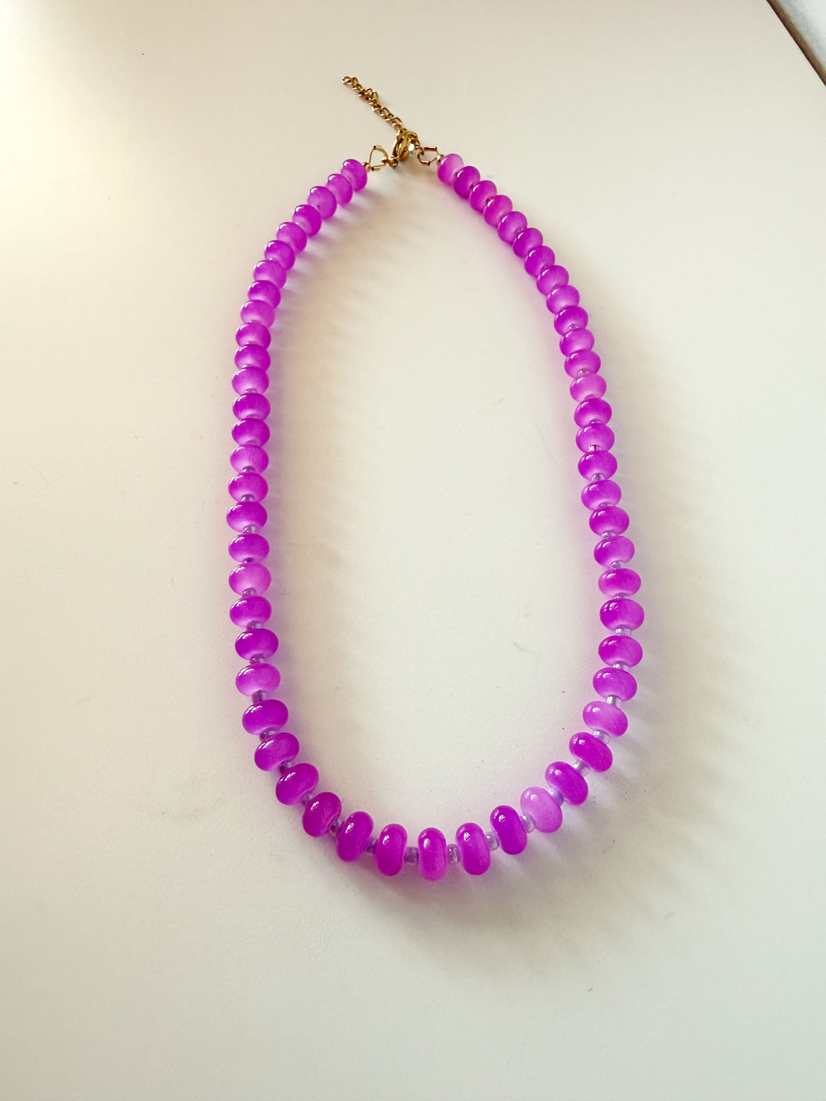 Handmade Glass Rondelle Beaded Necklace