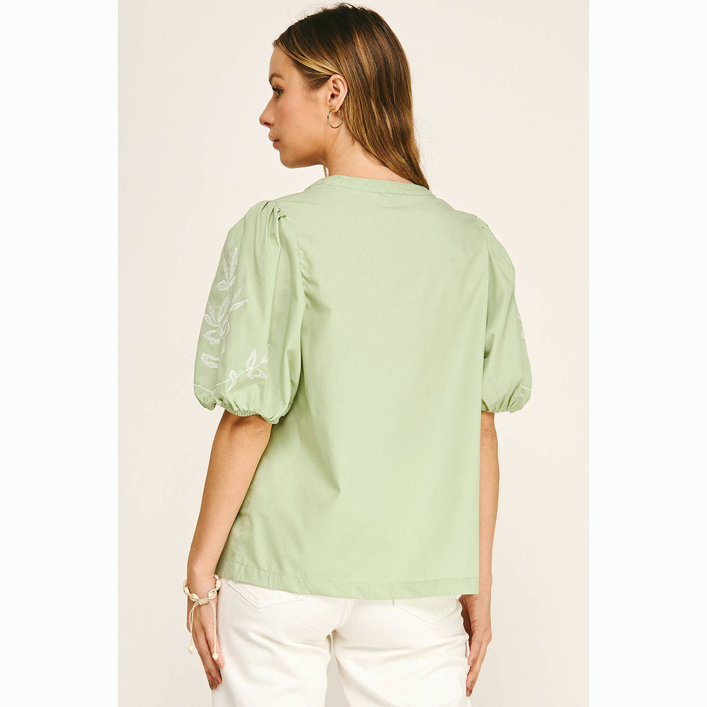 EMBROIDERED PEASANT BLOUSE