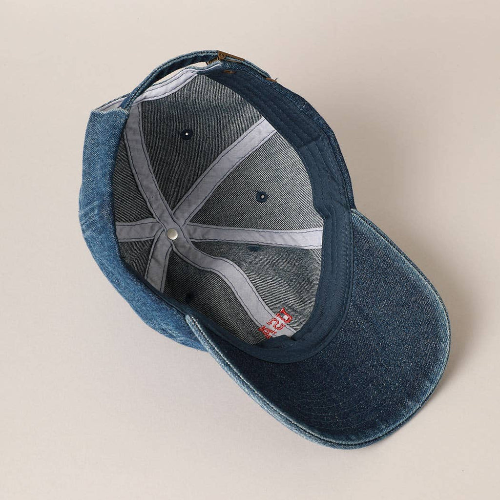 USA Embroidered Denim CottonUSA Embroidered Den Baseball Cap