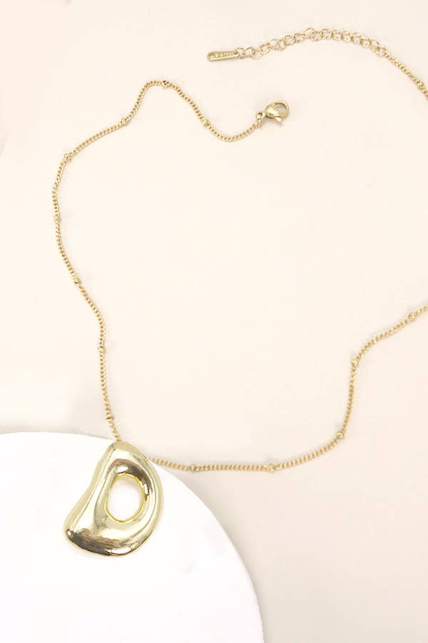 STAINLESS STEEL BALLOON BUBBLE INITIAL NECKLACE | 40NK316