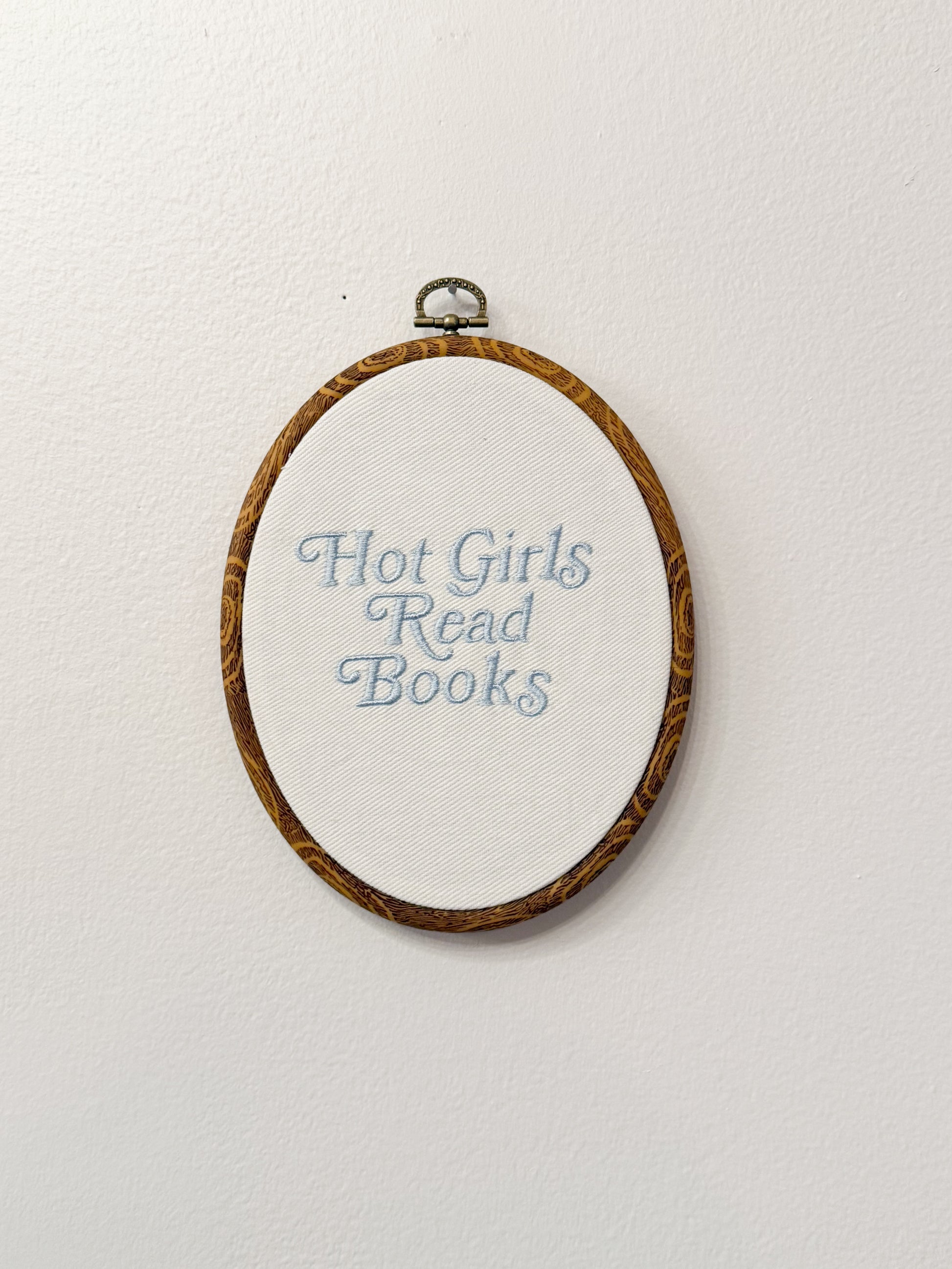 Hot Girls Read Books Handmade Embroidery Decor