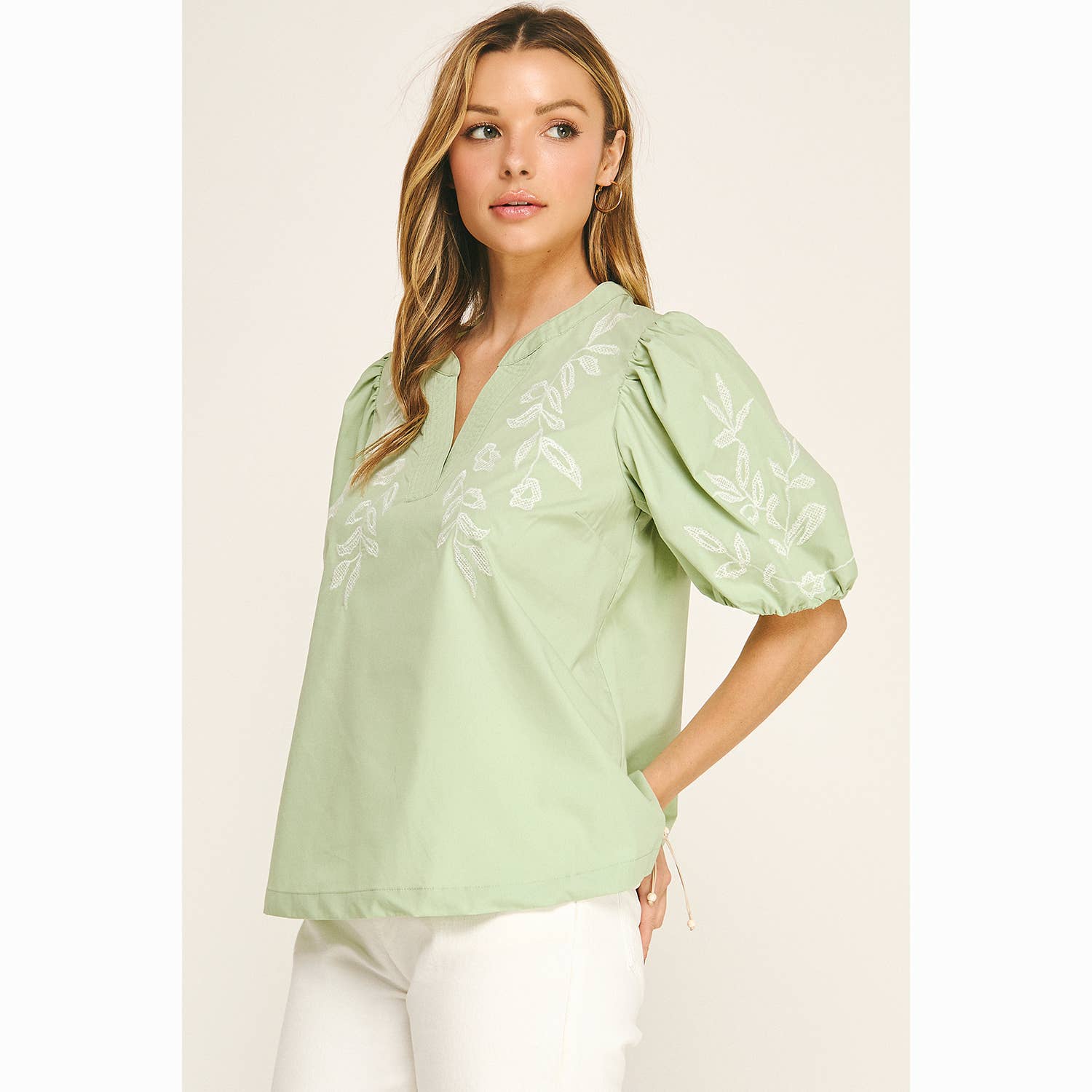 EMBROIDERED PEASANT BLOUSE