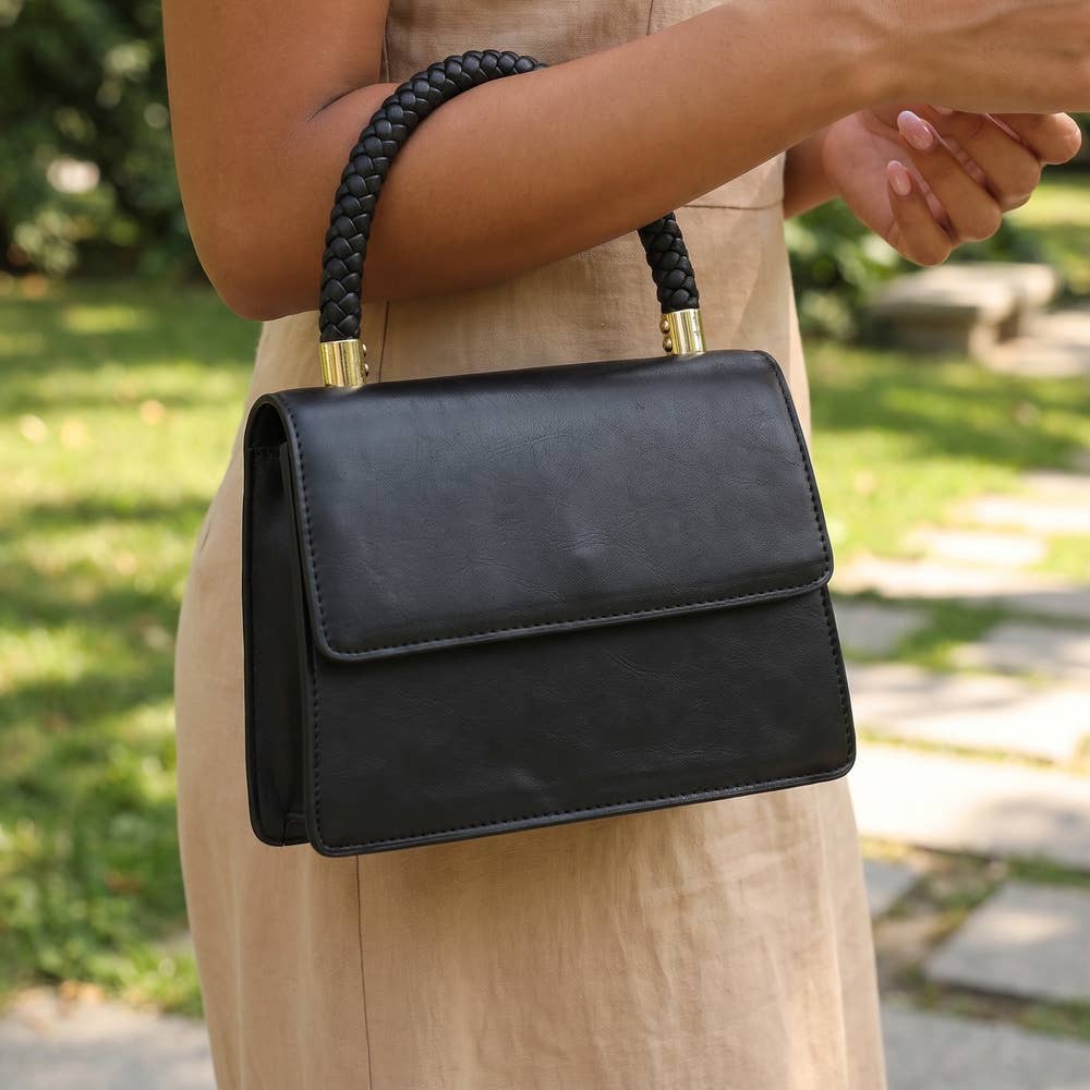Braided Handle Mini Top Handle Bag