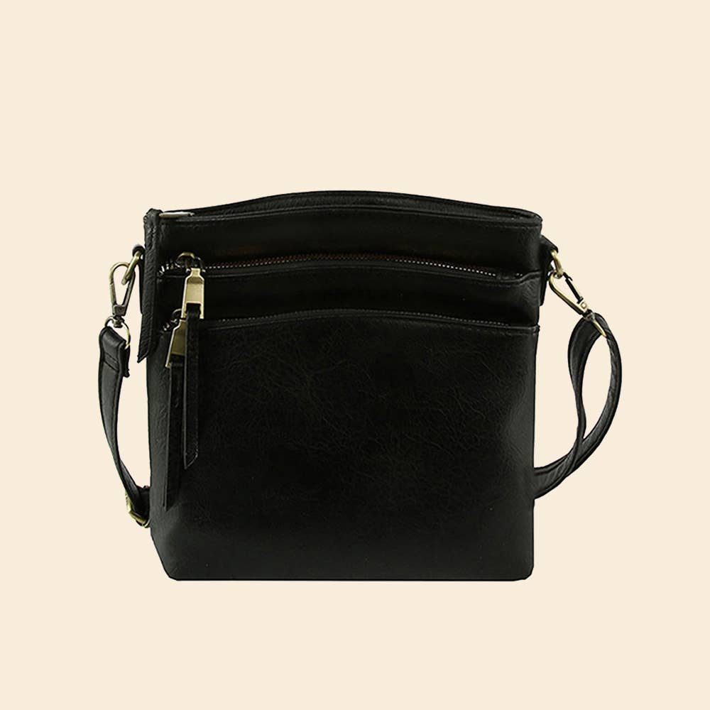 Multi Zip Pocket Crossbody Bag
