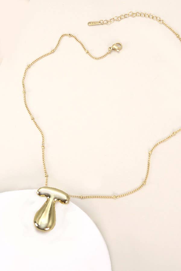 STAINLESS STEEL BALLOON BUBBLE INITIAL NECKLACE | 40NK316