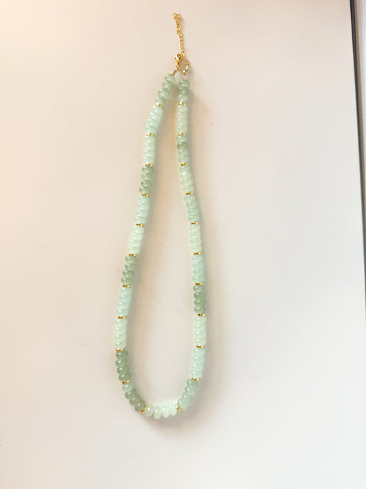 Handmade Glass Rondelle Beaded Necklace