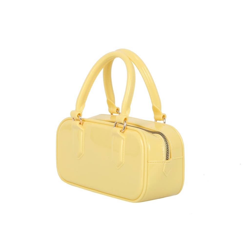 Boxy Glossy Patent Top Handle Mini Handbag