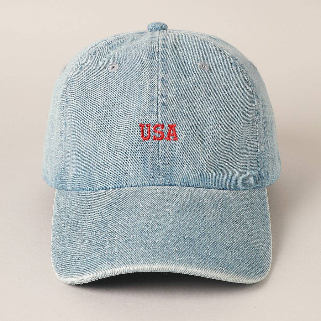 USA Embroidered Denim CottonUSA Embroidered Den Baseball Cap