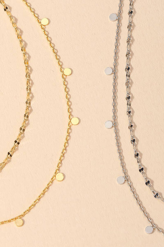 Dainty Layered Coin Choker Necklace