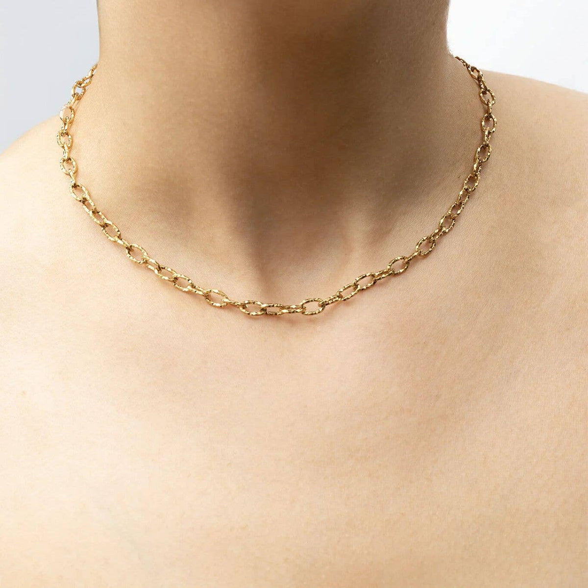 18K Gold PVD Stainless Steel Cable Link Chain Necklace