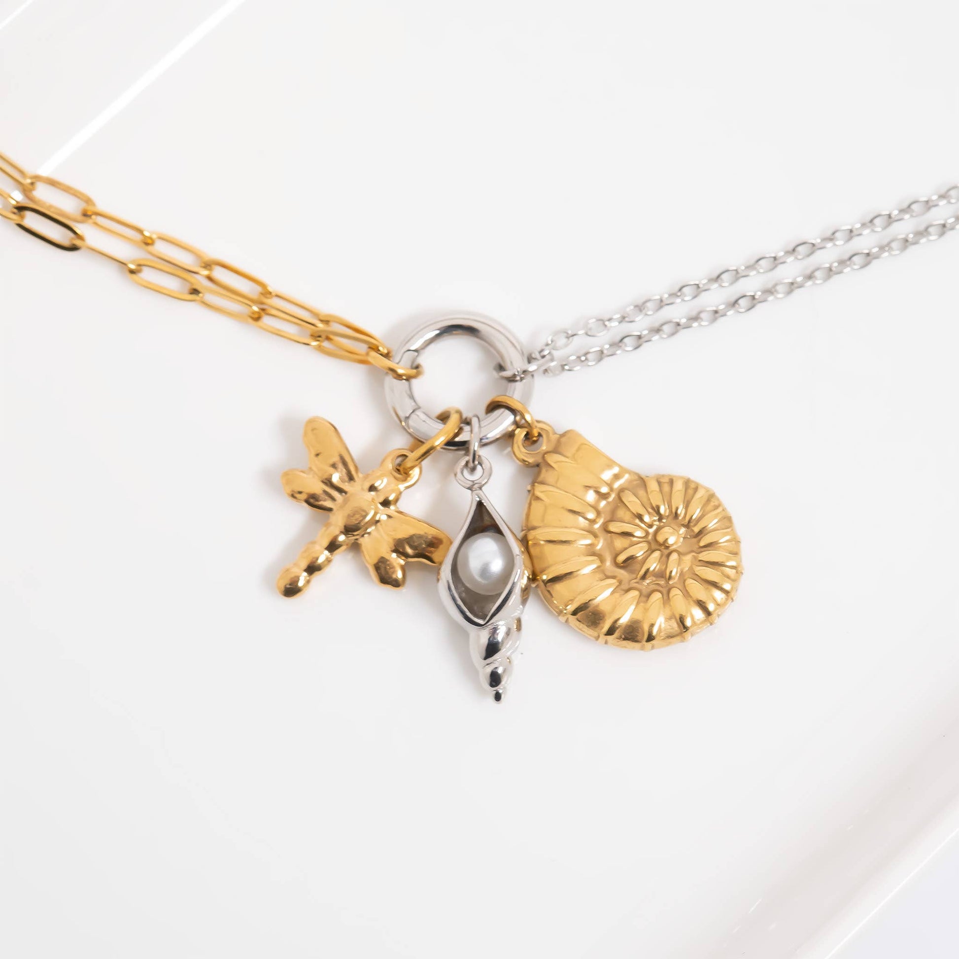 18K Gold PVD Stainless Steel Nautilus Charm