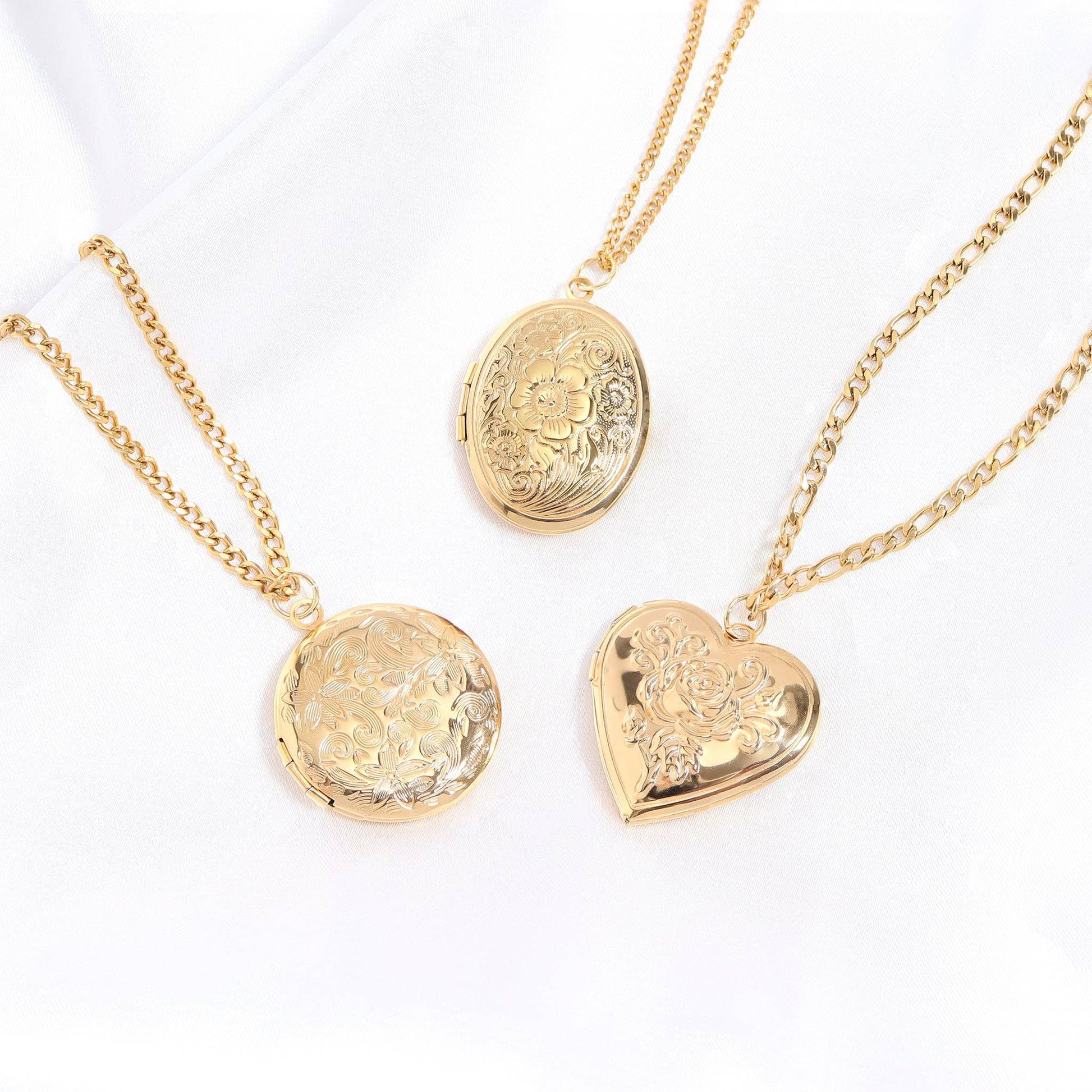 18K Gold PVD Stainless Steel Rose Heart Locket