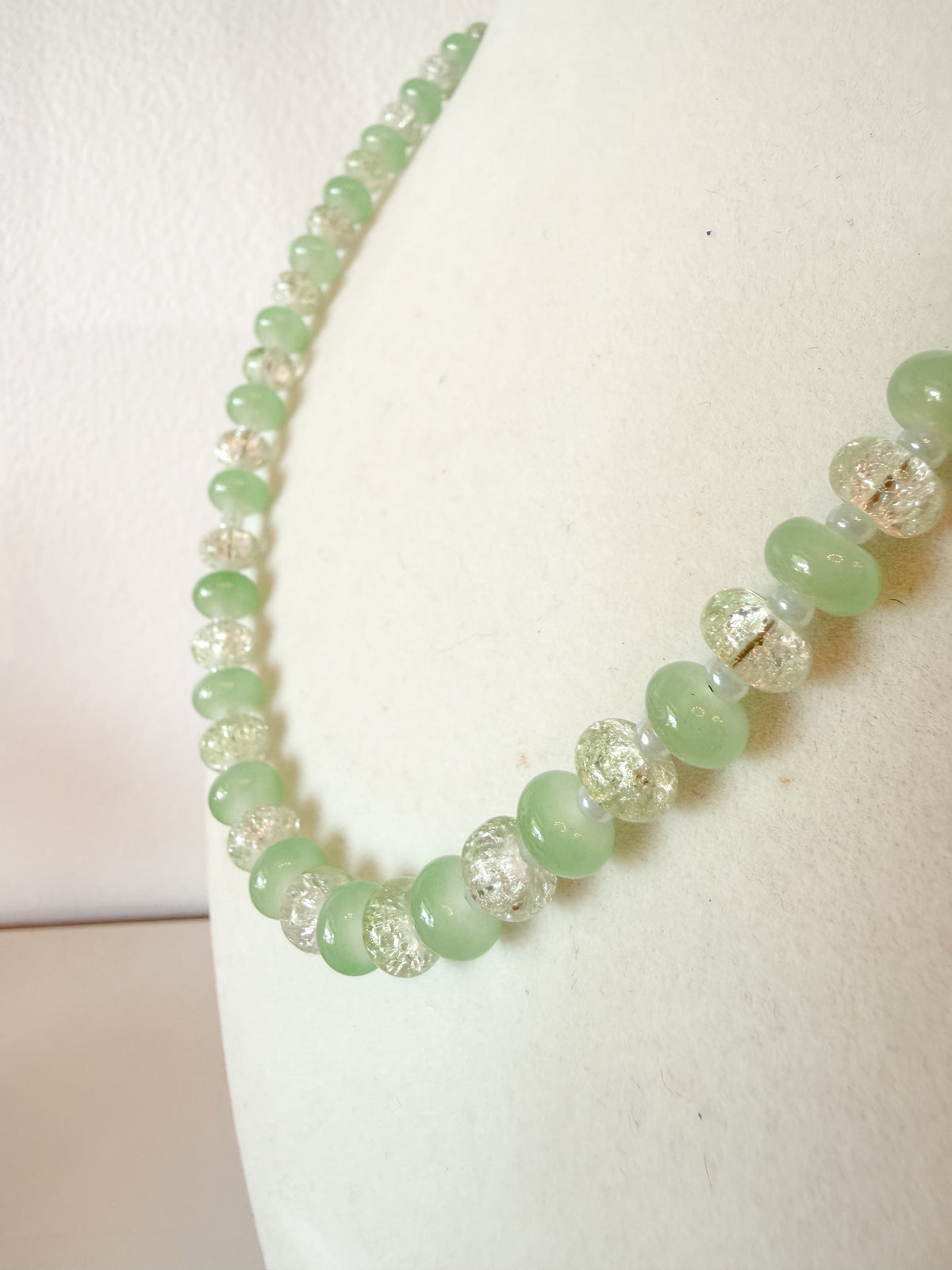 Handmade Glass Rondelle Beaded Necklace