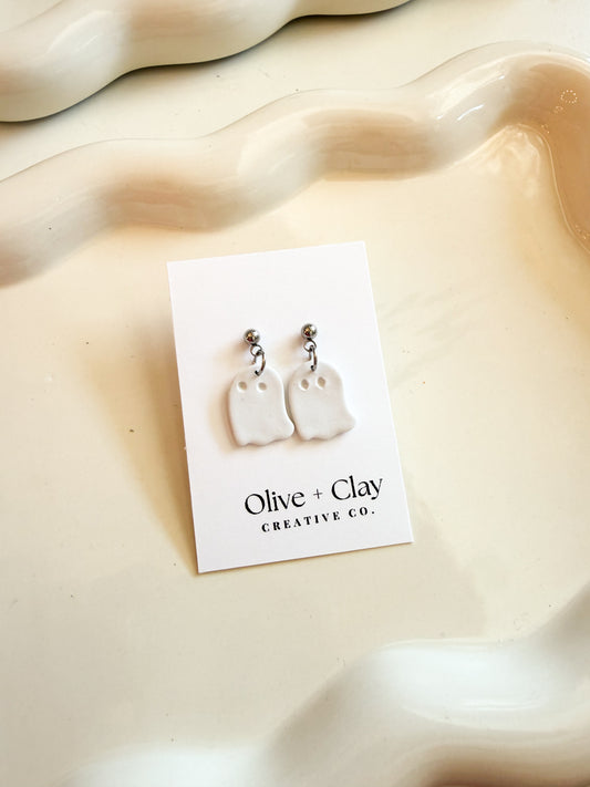 Polymer Clay Ghost Earrings