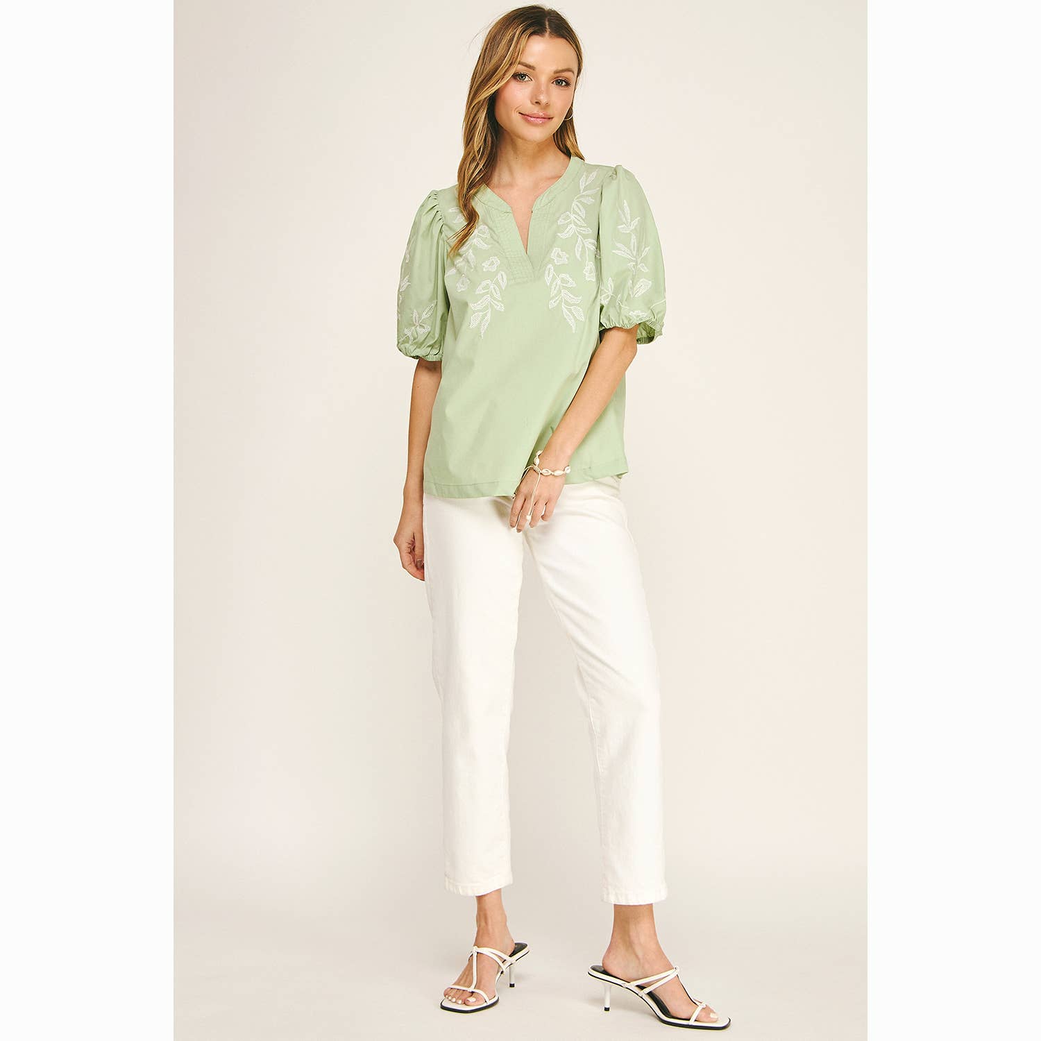 EMBROIDERED PEASANT BLOUSE
