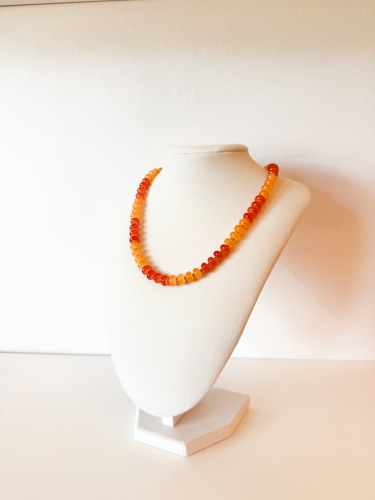 Handmade Glass Rondelle Beaded Necklace