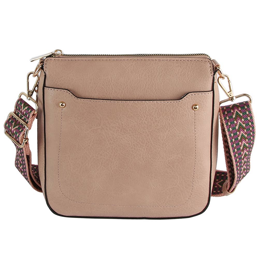 Boho Strap Faux Leather Crossbody Messenger Bag